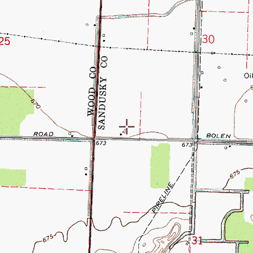 Topographic Map of Deininger Farms, OH