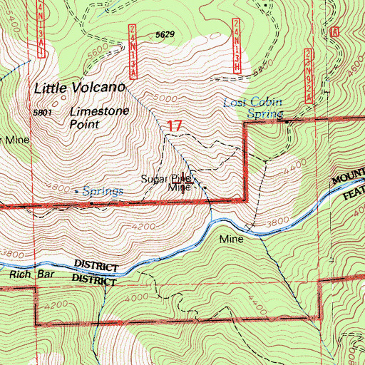 Topographic Map of Sugar Pine Mine, CA