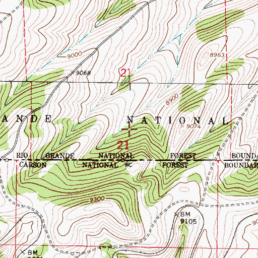 Topographic Map of Conejos Peak Ranger District, CO