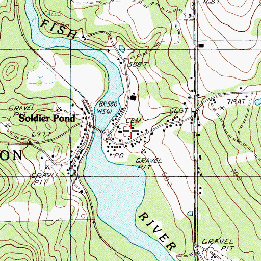 Topographic Map of Saint Josephs Cemetery, ME