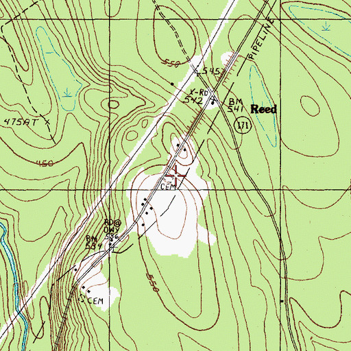 Topographic Map of Clifford Cemetery, ME