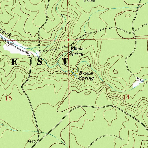 Topographic Map of Brown Spring, AZ