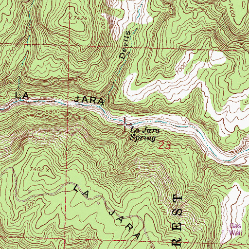 Topographic Map of La Jara Spring, NM