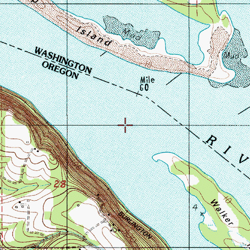 Topographic Map of Walker Island Post Light, OR