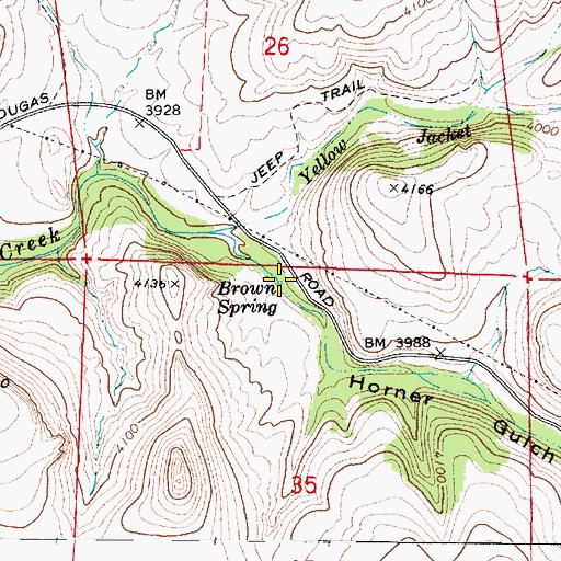 Topographic Map of Brown Spring, AZ