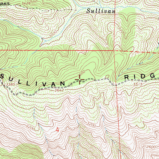 Topographic Map of Sullivan Ridge, CA