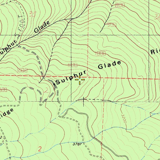 Topographic Map of Sulphur Glade Ridge, CA