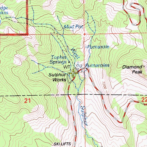 Topographic Map of Sulphur Works, CA