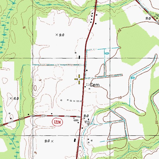 Topographic Map of Lee's Airport, NC