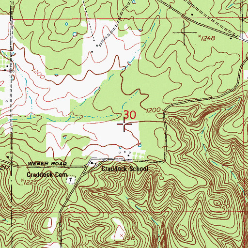 Topographic Map of Craddock Field, MO