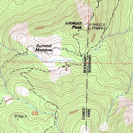 Topographic Map of Summit Meadow, CA