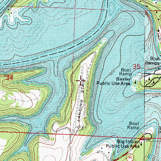 Topographic Map of The Peninsula Airport, MO
