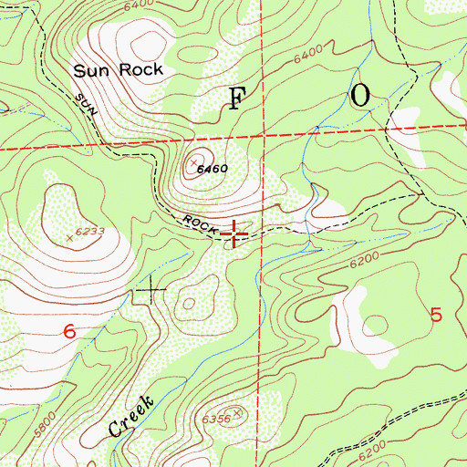 Topographic Map of Sun Rock Trail, CA