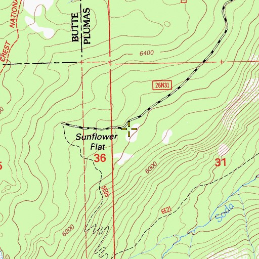 Topographic Map of Sunflower Flat, CA