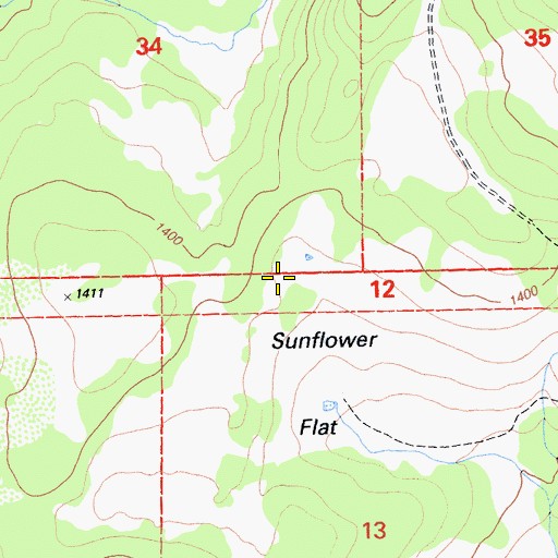 Topographic Map of Sunflower Flat, CA