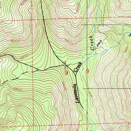 Topographic Map of Sunnyside Creek, CA