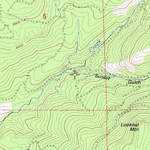 Topographic Map of Sunset Gulch, CA