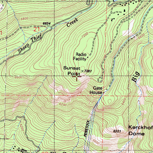 Topographic Map of Sunset Point, CA