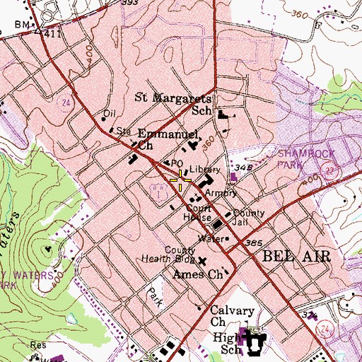 Topographic Map of Chabad of Harford County, MD