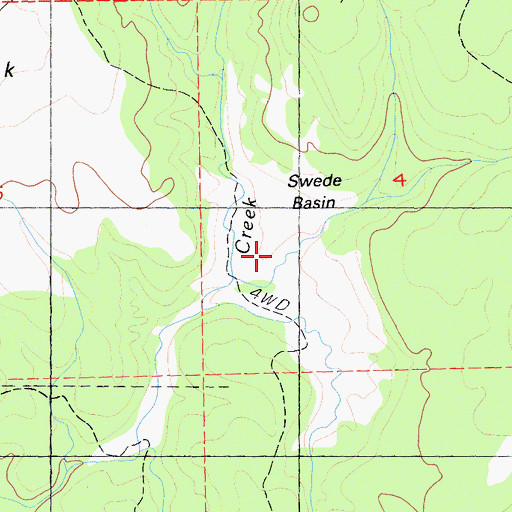 Topographic Map of Swede Basin, CA