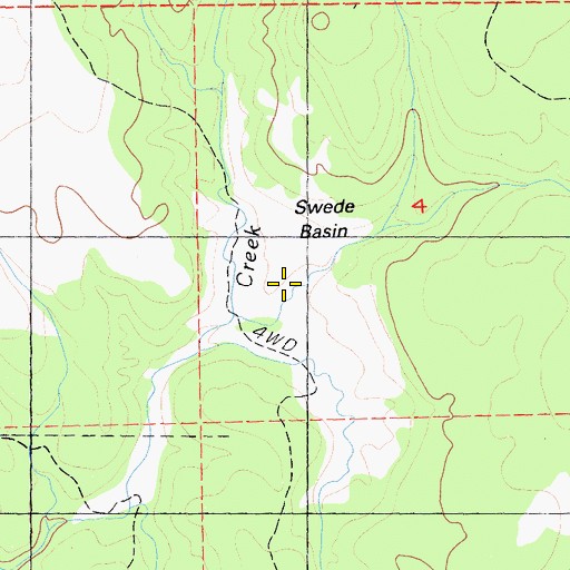 Topographic Map of Swede Basin, CA