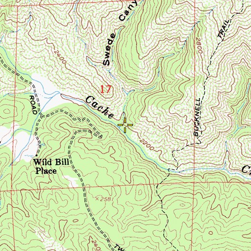 Topographic Map of Swede Canyon, CA