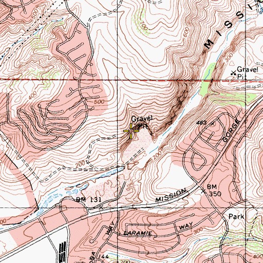 Topographic Map of Mission Gorge Quarry, CA