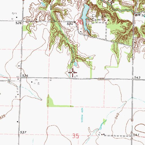 Topographic Map of Jones Dairy Farm, IL