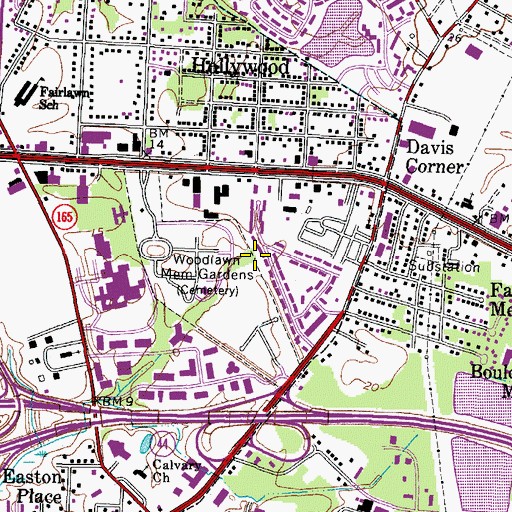 Topographic Map of Newtown Creek, VA