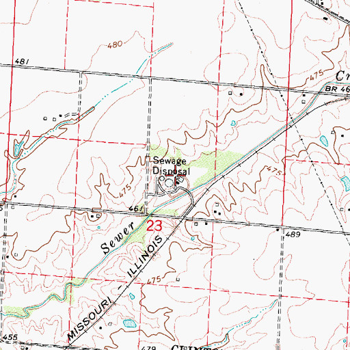 Topographic Map of Centralia Sewage Treatment Plant, IL