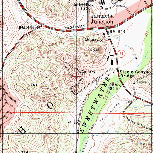 Topographic Map of Monte Vista Pit, CA