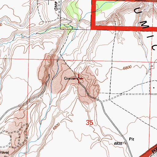 Topographic Map of Morzano Pit, CA
