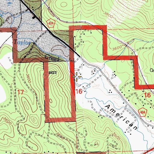 Topographic Map of Taylor Creek, CA
