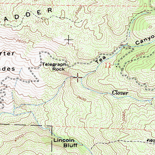 Topographic Map of Tea Canyon, CA