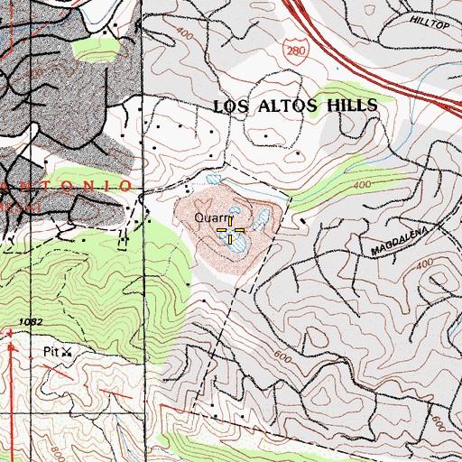 Topographic Map of Near Quarry (historical), CA