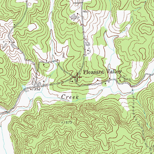 Topographic Map of Pleasant Valley Baptist Church Cemetery, GA