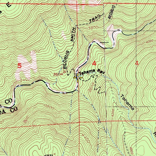 Topographic Map of Tehama Ravine, CA