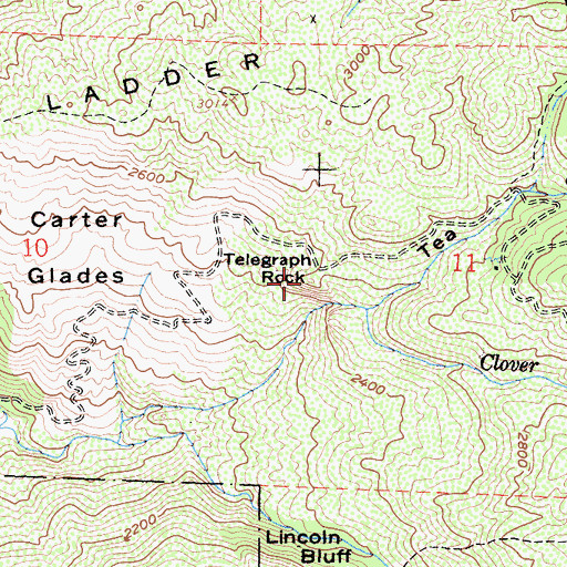 Topographic Map of Telegraph Rock, CA