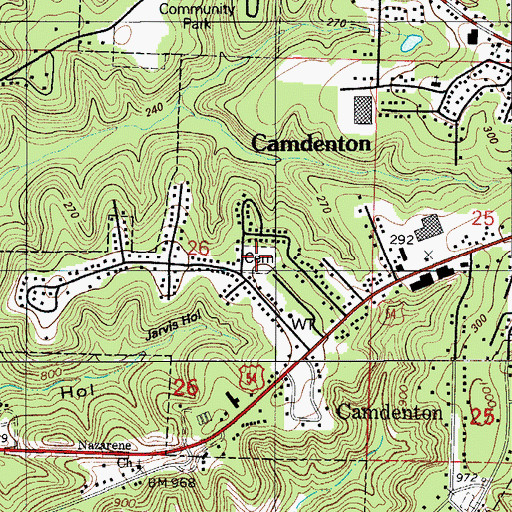 Topographic Map of Dale Blair Memorial Cemetery, MO