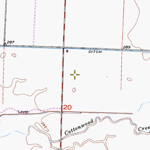 Topographic Map of Cross Creek Dairy, CA
