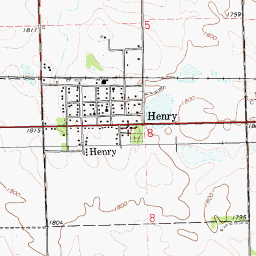Topographic Map of Saint Henry's Catholic Church, SD