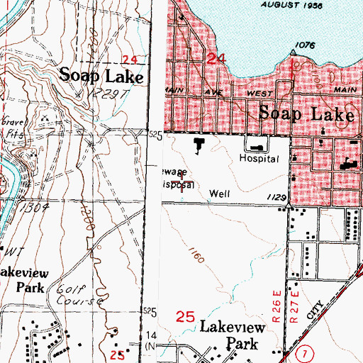 Topographic Map of Soap Lake Elementary School, WA
