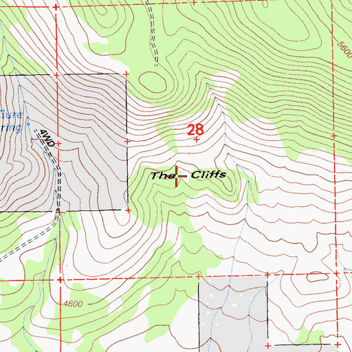 Topographic Map of The Cliffs, CA