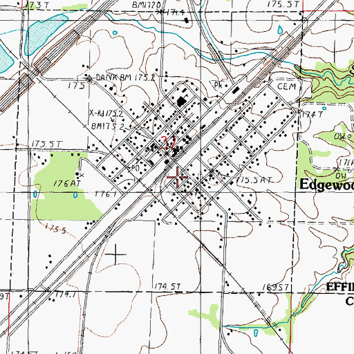 Topographic Map of Edgewood Bi - County Fire Department, IL
