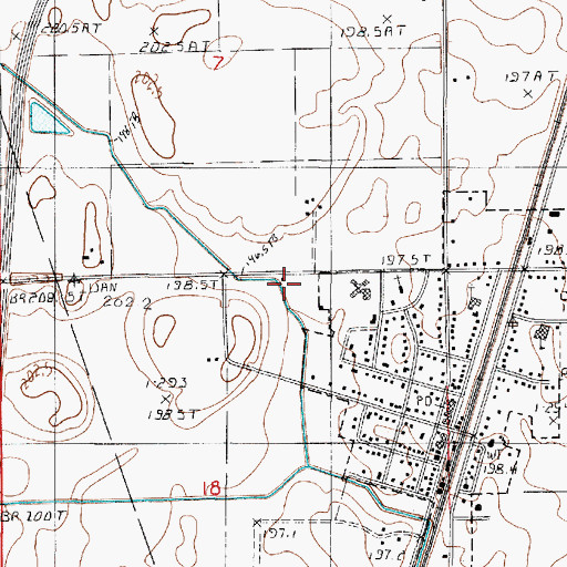 Topographic Map of Danforth Fire Protection District, IL