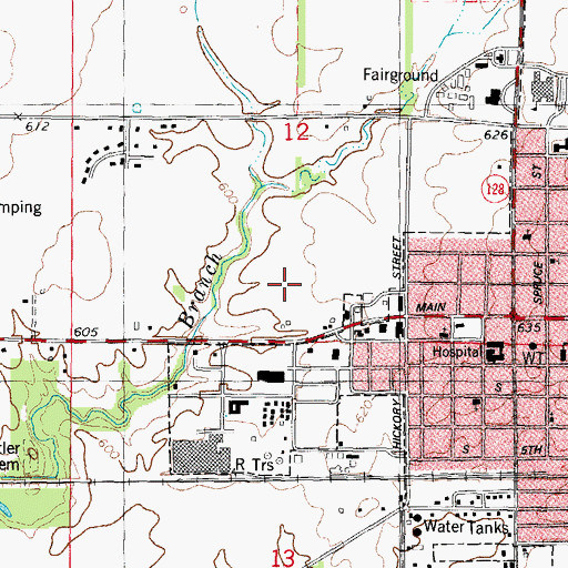 Topographic Map of Shelbyville Fire Protection District, IL