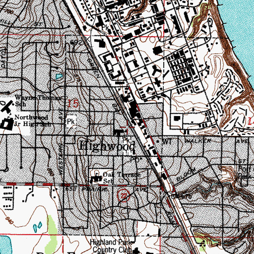 Topographic Map of Highwood Fire Department, IL