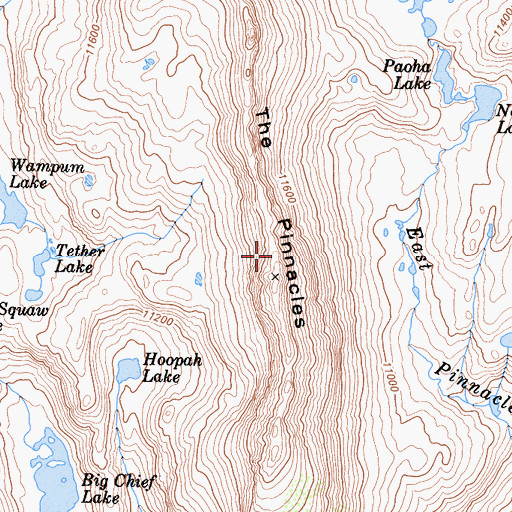 Topographic Map of The Pinnacles, CA