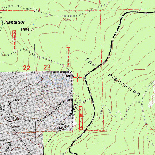 Topographic Map of The Plantation, CA