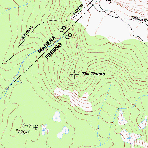 Topographic Map of The Thumb, CA